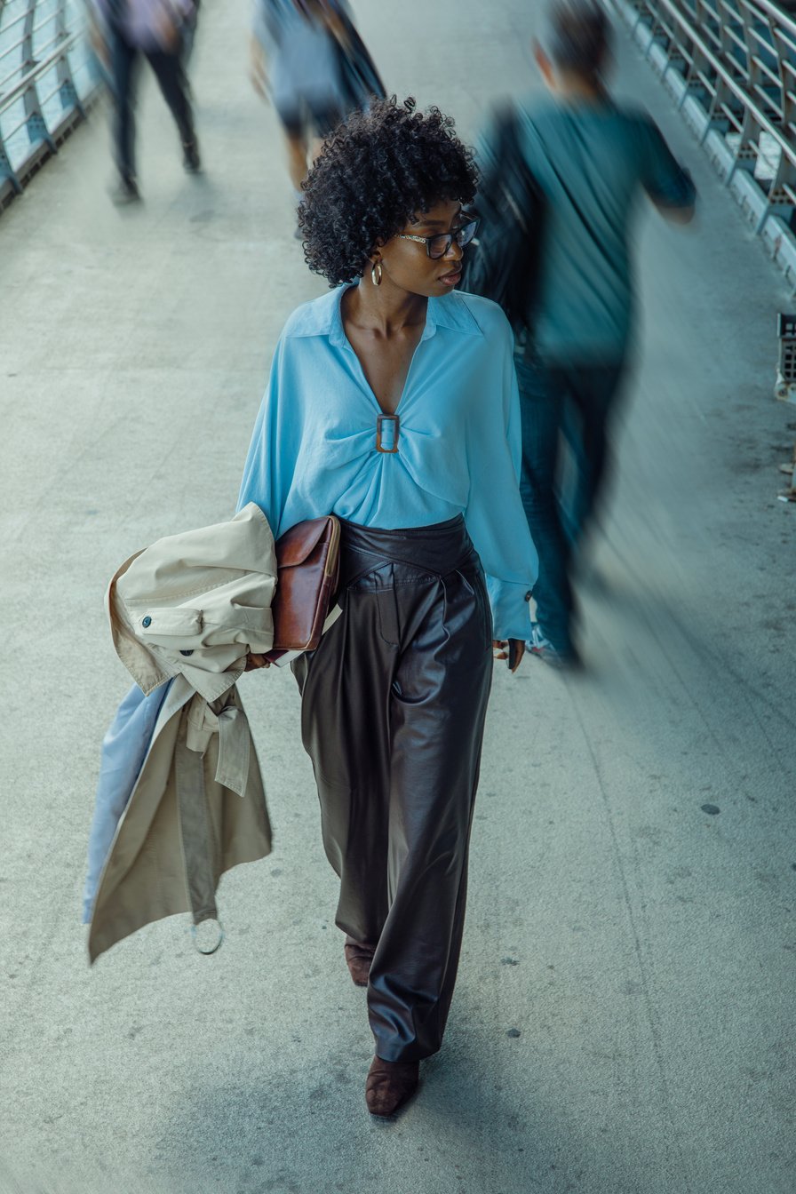 Fashionable Woman Walking on the Street